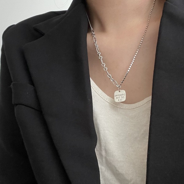 925 sterling silver double accessory unique necklace-0