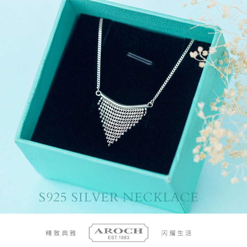 s925 sterling silver circle rhinestone necklace-4