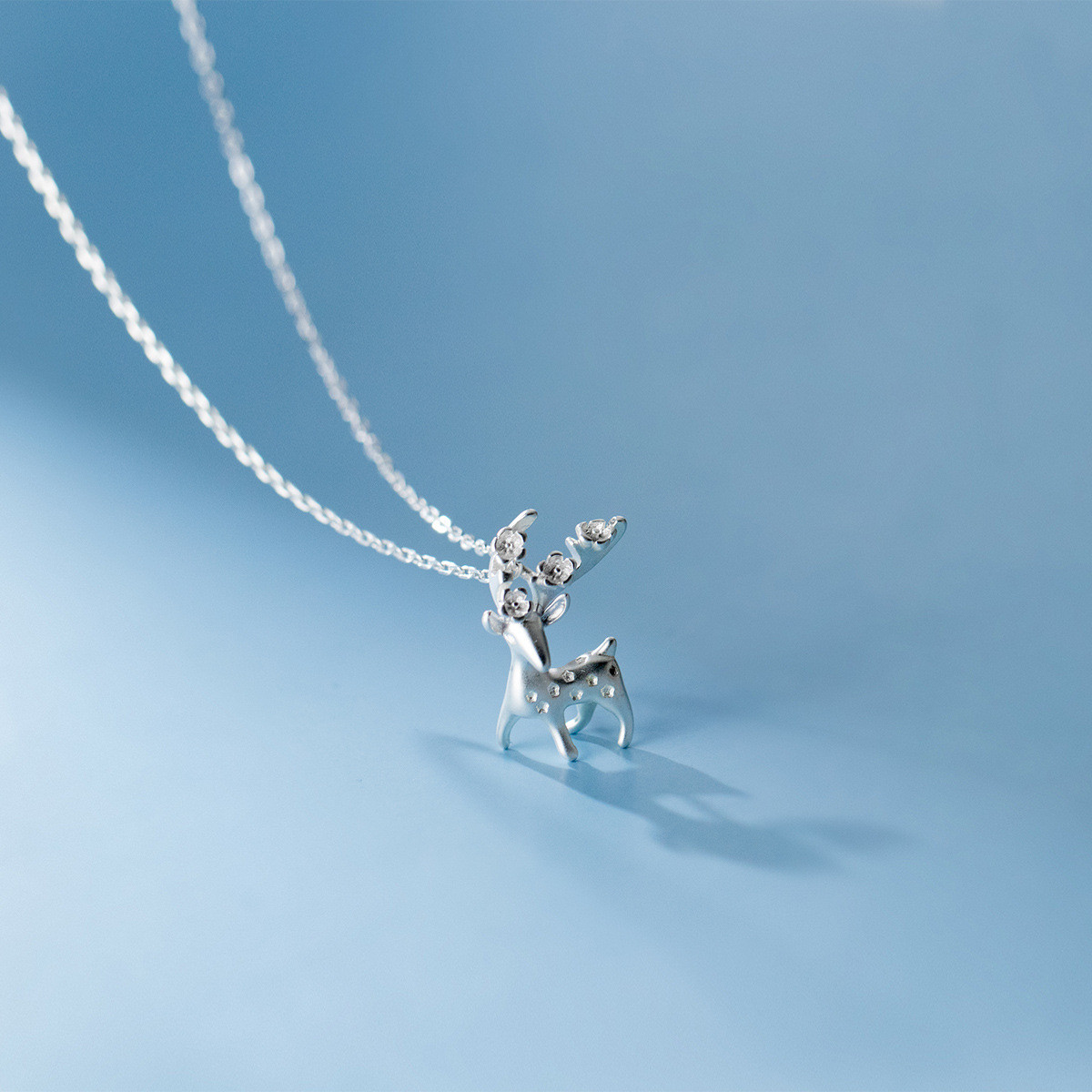 s925 sterling silver double heart hollowed necklace-0