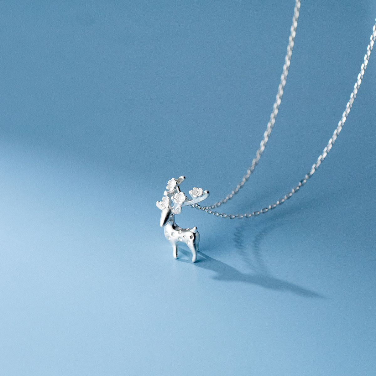 s925 sterling silver double heart hollowed necklace-4