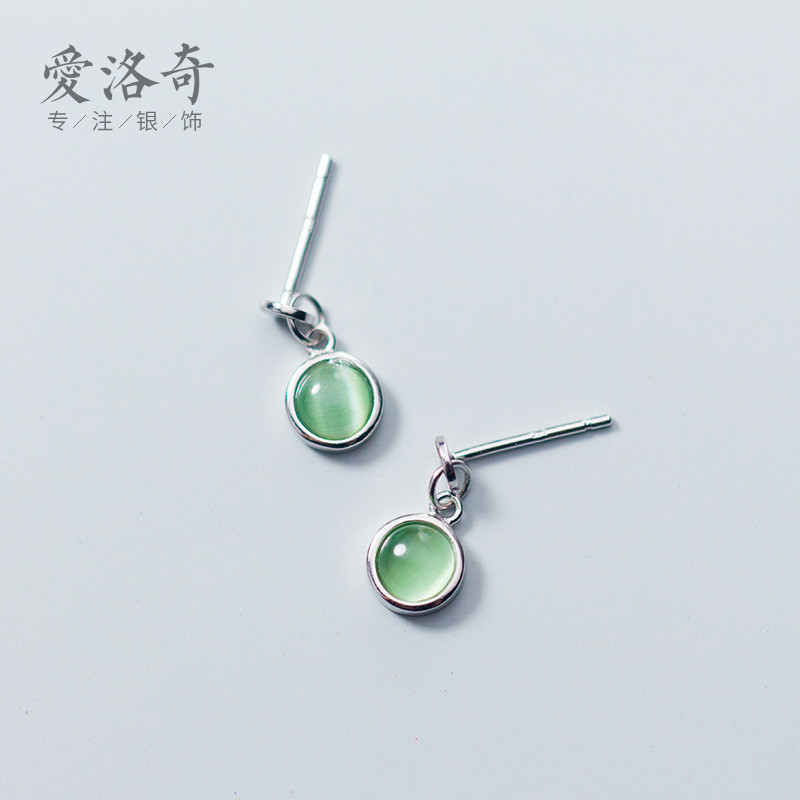 s925 sterling silver chic simple trendy flower rhinestone circle earrings-1