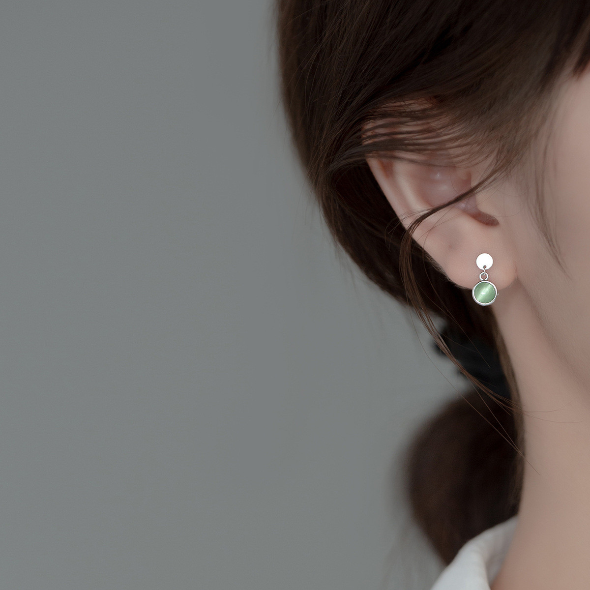 s925 sterling silver chic simple trendy flower rhinestone circle earrings-4
