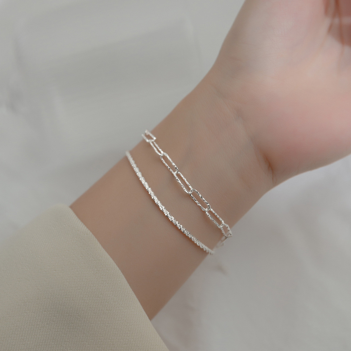 s925 sterling silver smile charm bracelet-1