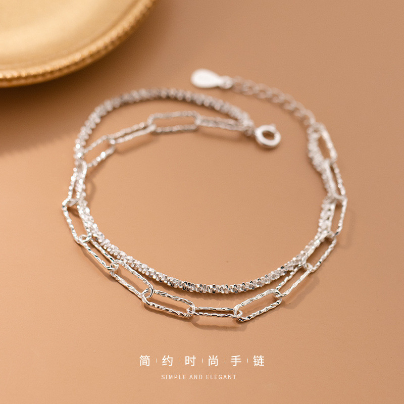 s925 sterling silver smile charm bracelet-2