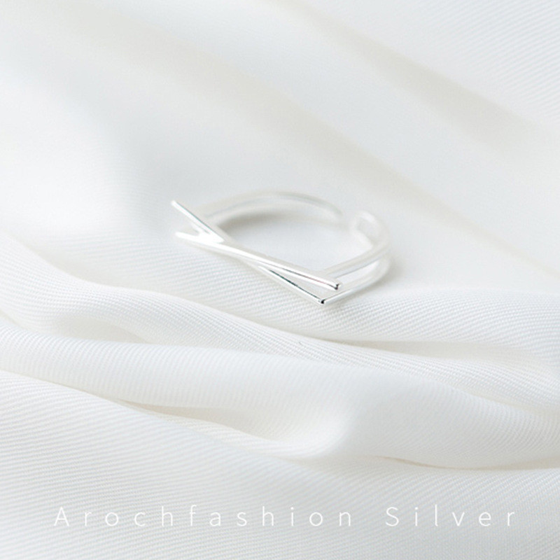 s925 sterling silver heart rhinestone heartshape trendy braided twist ring-4