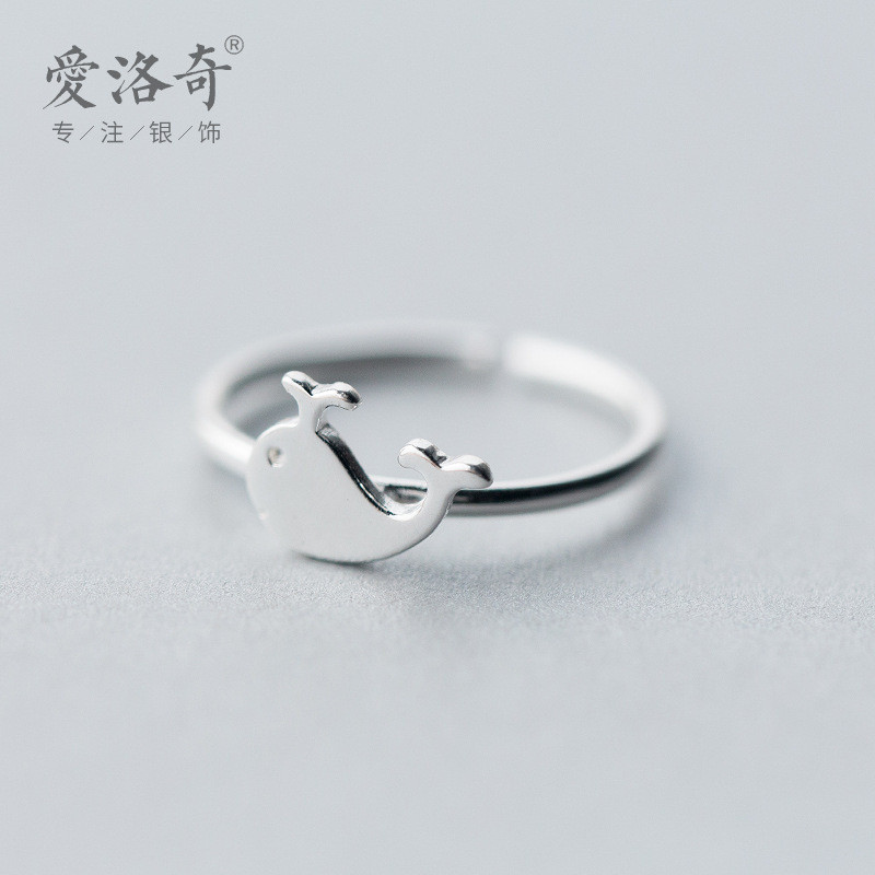 s925 sterling silver simple trendy rhombic black rhinestone ring-1