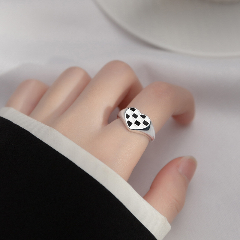 s925 sterling silver fishbone ring-0
