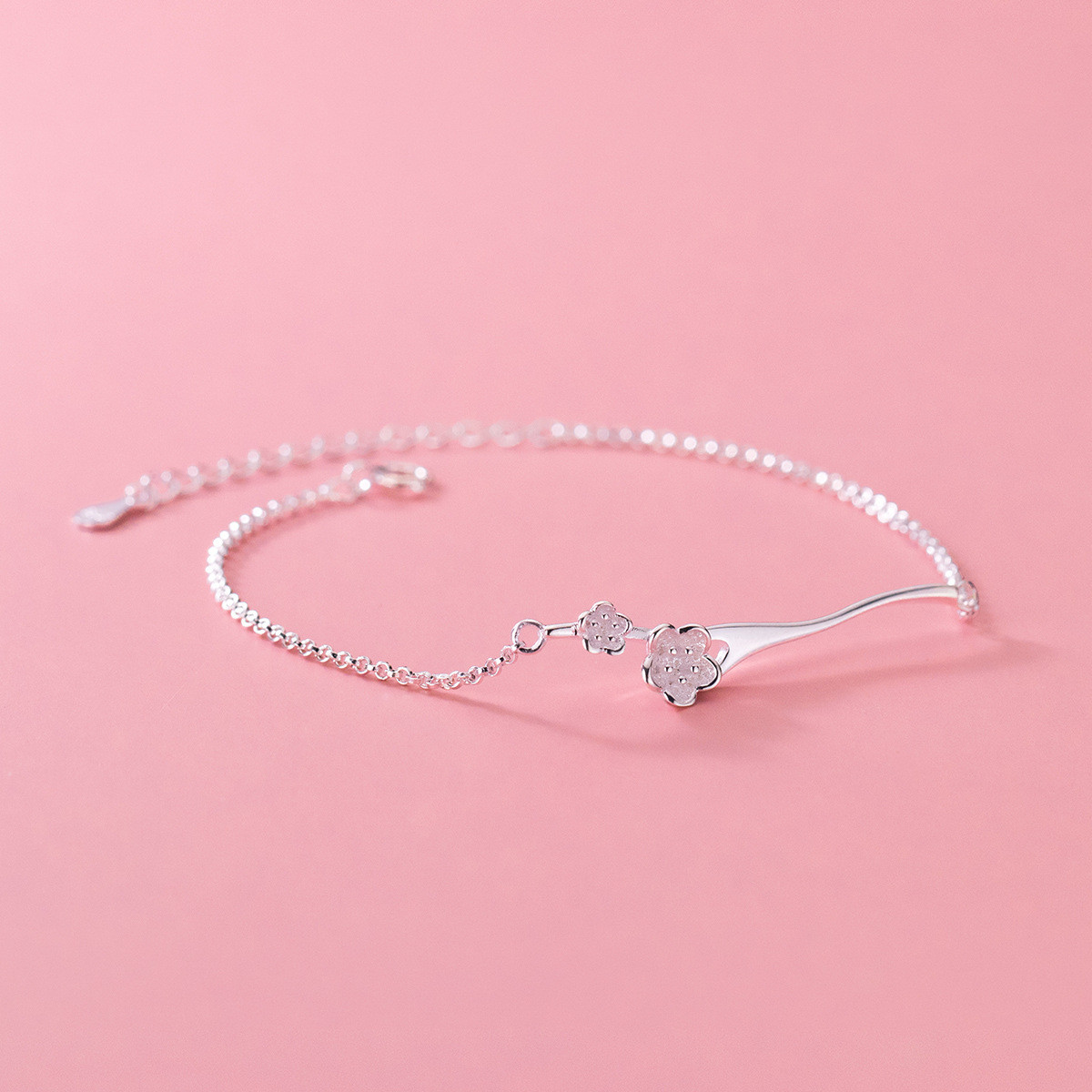 s925 sterling silver charm glass bracelet-0