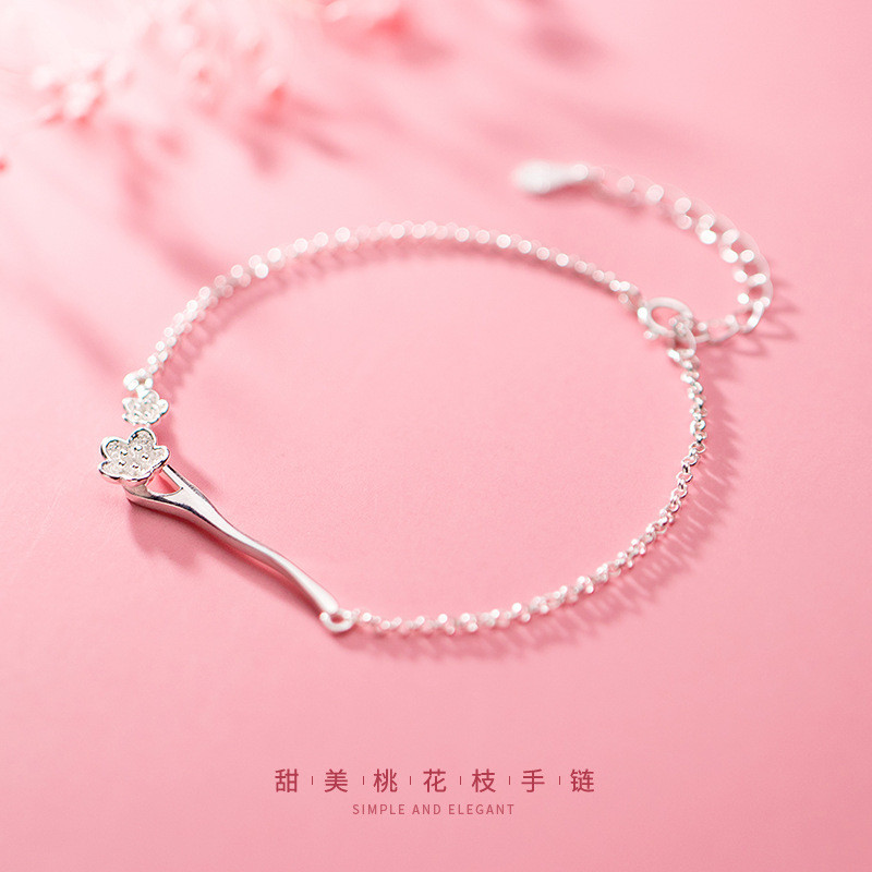 s925 sterling silver charm glass bracelet-1