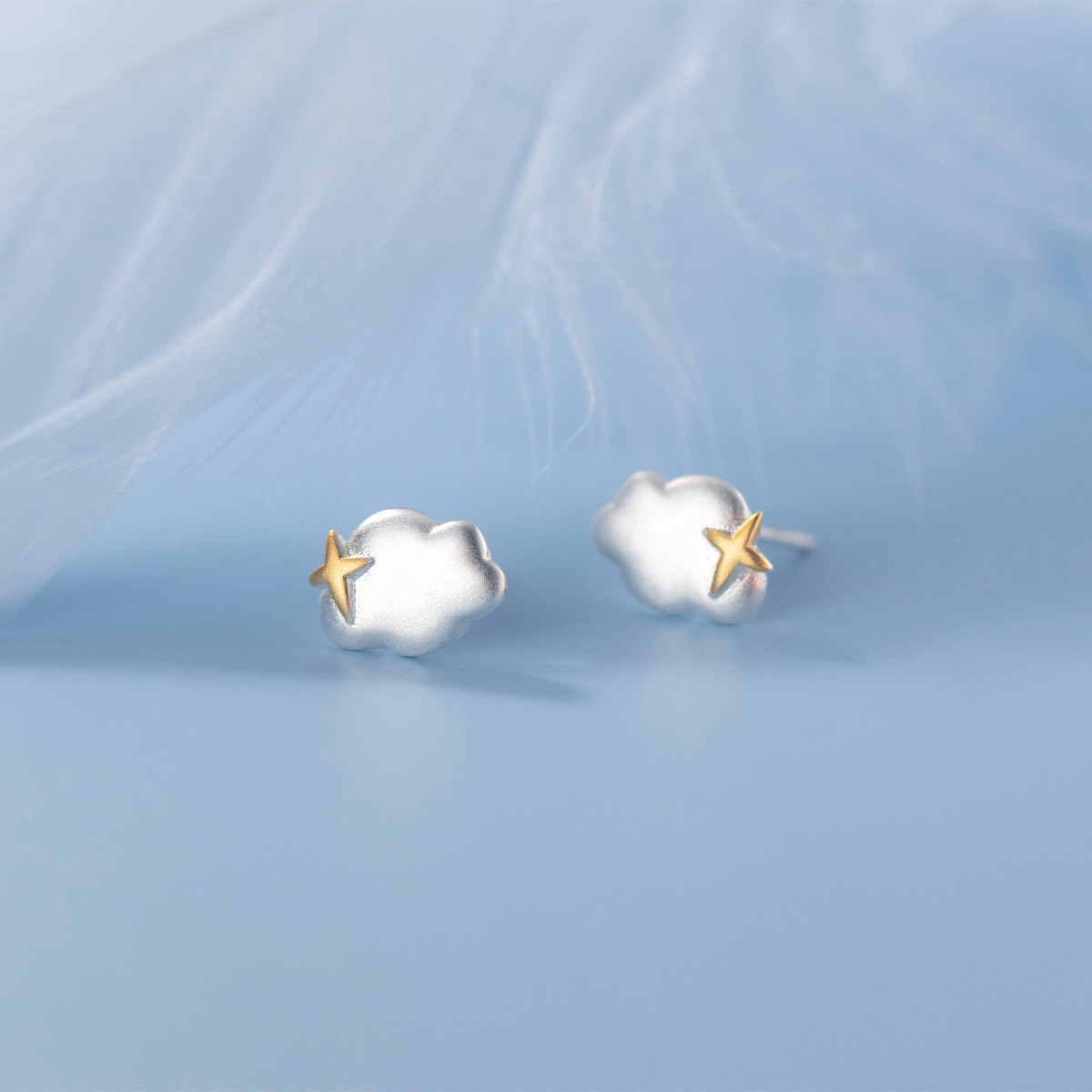 s925 sterling silver simple cross rhinestone earrings-2