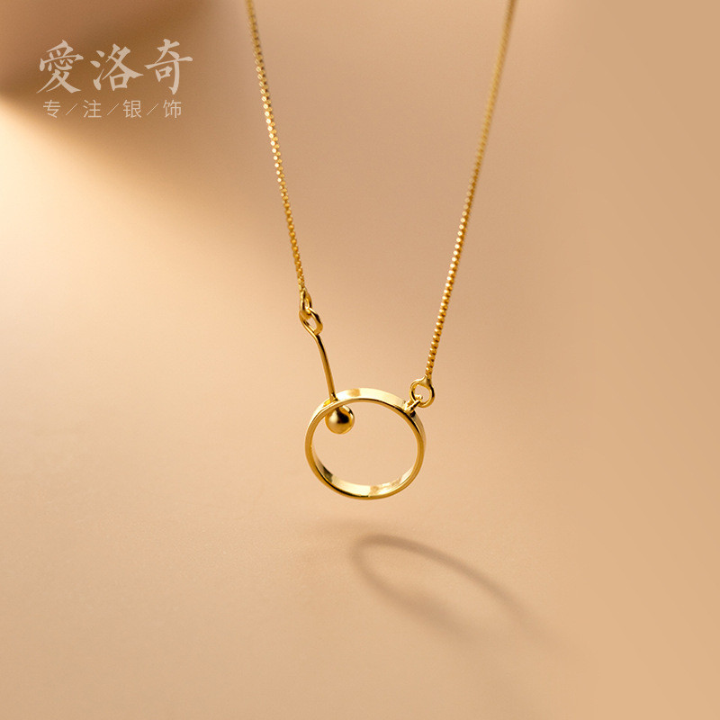 s925 sterling silver geometric necklace-1