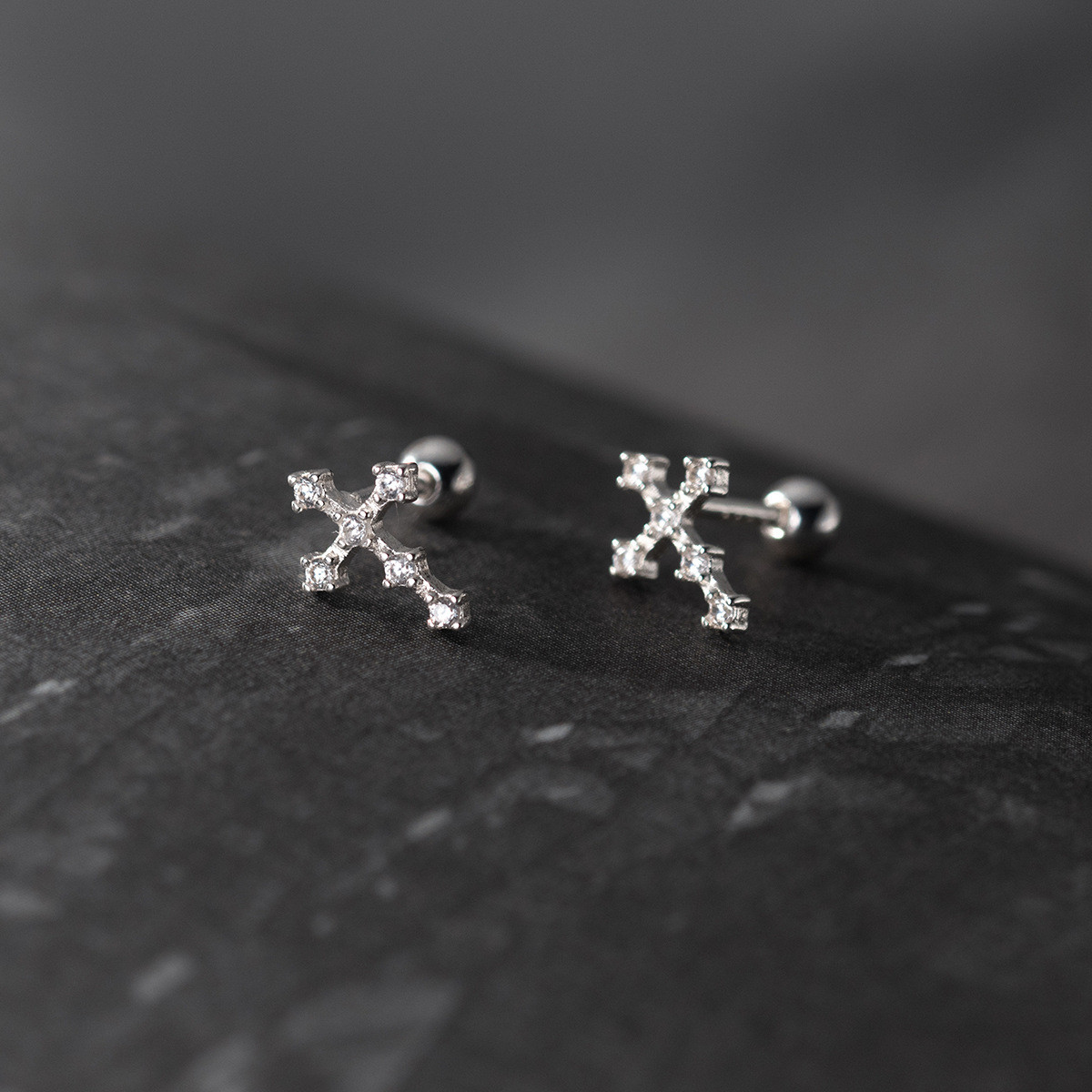 s925 sterling silver stud rhinestone earrings earrings-1